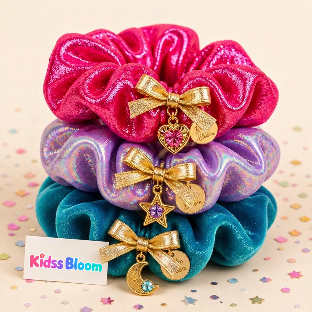 Glitter Scrunchie Trio